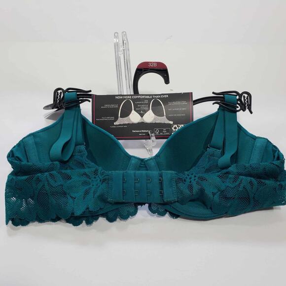 No Boundaries Womens Flex Wire T-Shirt Bra with Stretch Cup Cabo Blue Size 32B - Picture 5 of 5